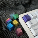 1/1.25/1.75/2U Titanium Alloy Anodizing Artisan Keycaps for Mechanical Keyboard Personalized Keycaps -Ice Crystal Blue/Grey